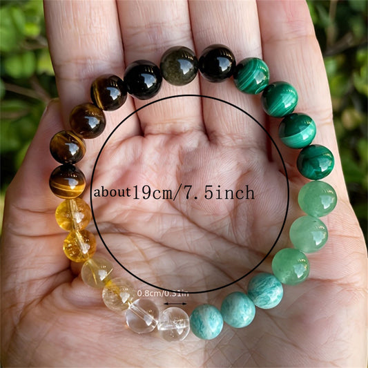 Multi-Wealth Bracelet - Citrine & Malachite & Tiger Eye Stones