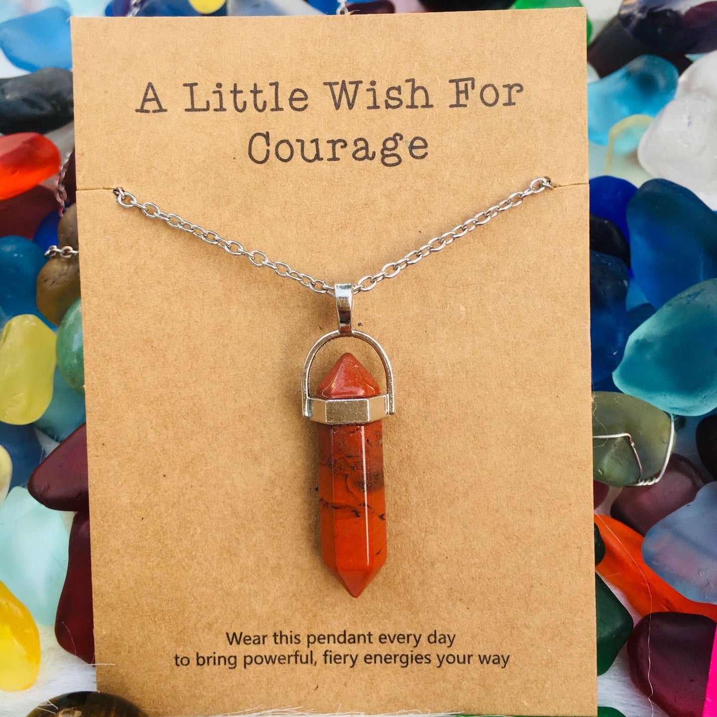 hexagonal prism Necklace-wishing card