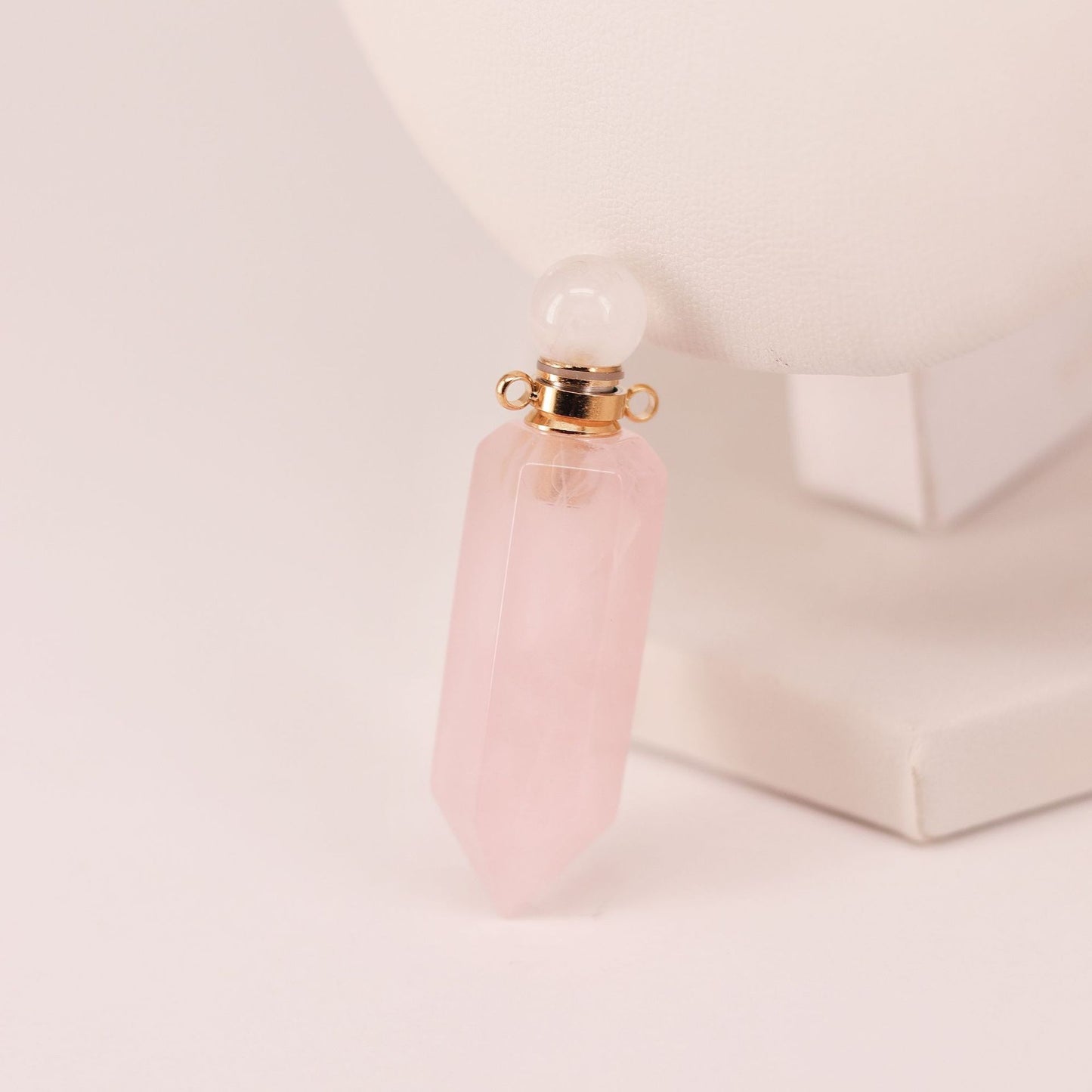 Natural Crystal Hexagonal Perfume Bottle Pendant