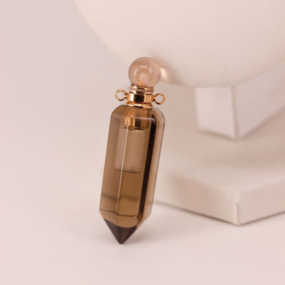 Natural Crystal Hexagonal Perfume Bottle Pendant