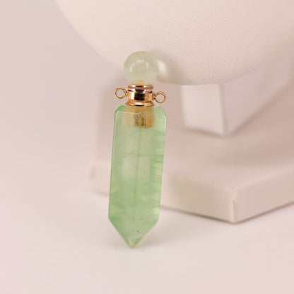 Natural Crystal Hexagonal Perfume Bottle Pendant