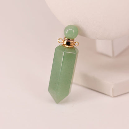 Natural Crystal Hexagonal Perfume Bottle Pendant