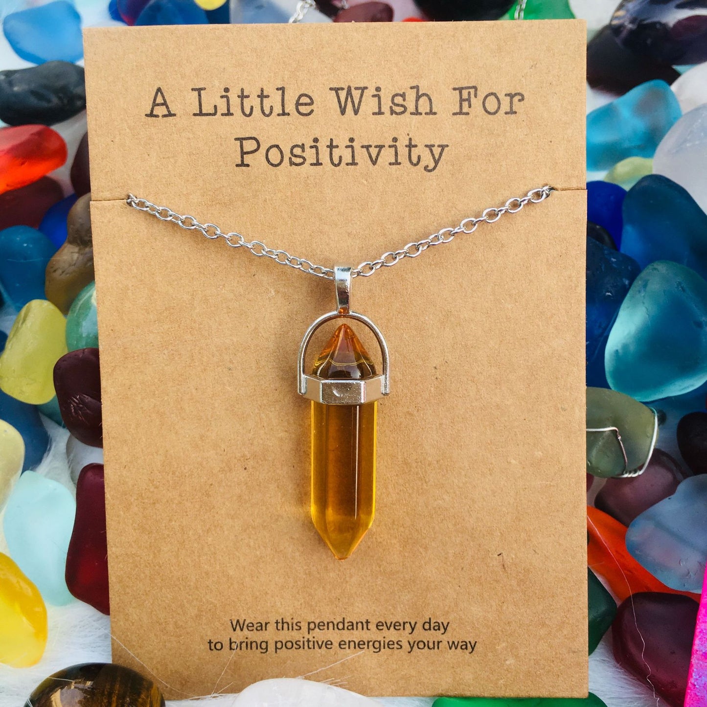 hexagonal prism Necklace-wishing card