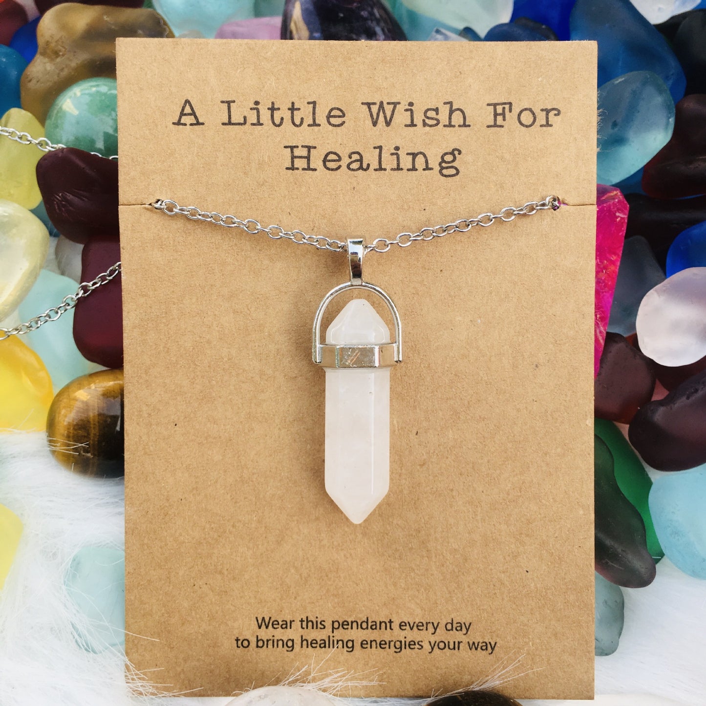 hexagonal prism Necklace-wishing card