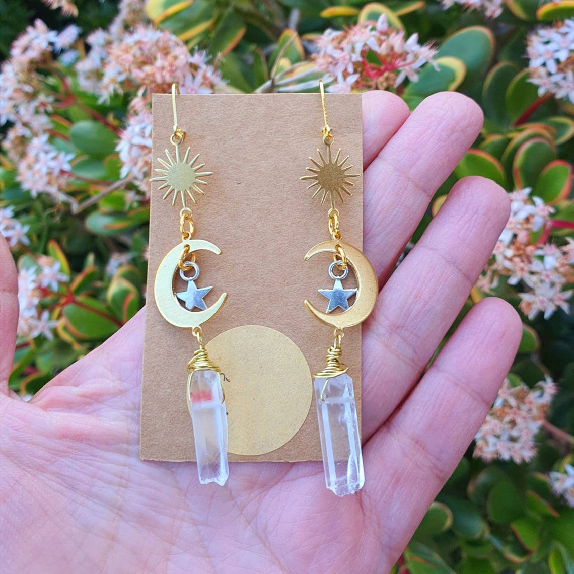 Persian Style Handmade Quartz Stone Earrings